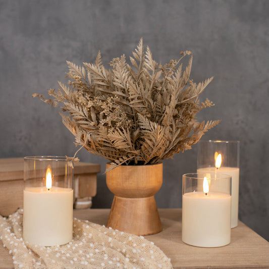 Brown Green Rabbit's Foot Fern Half Ball